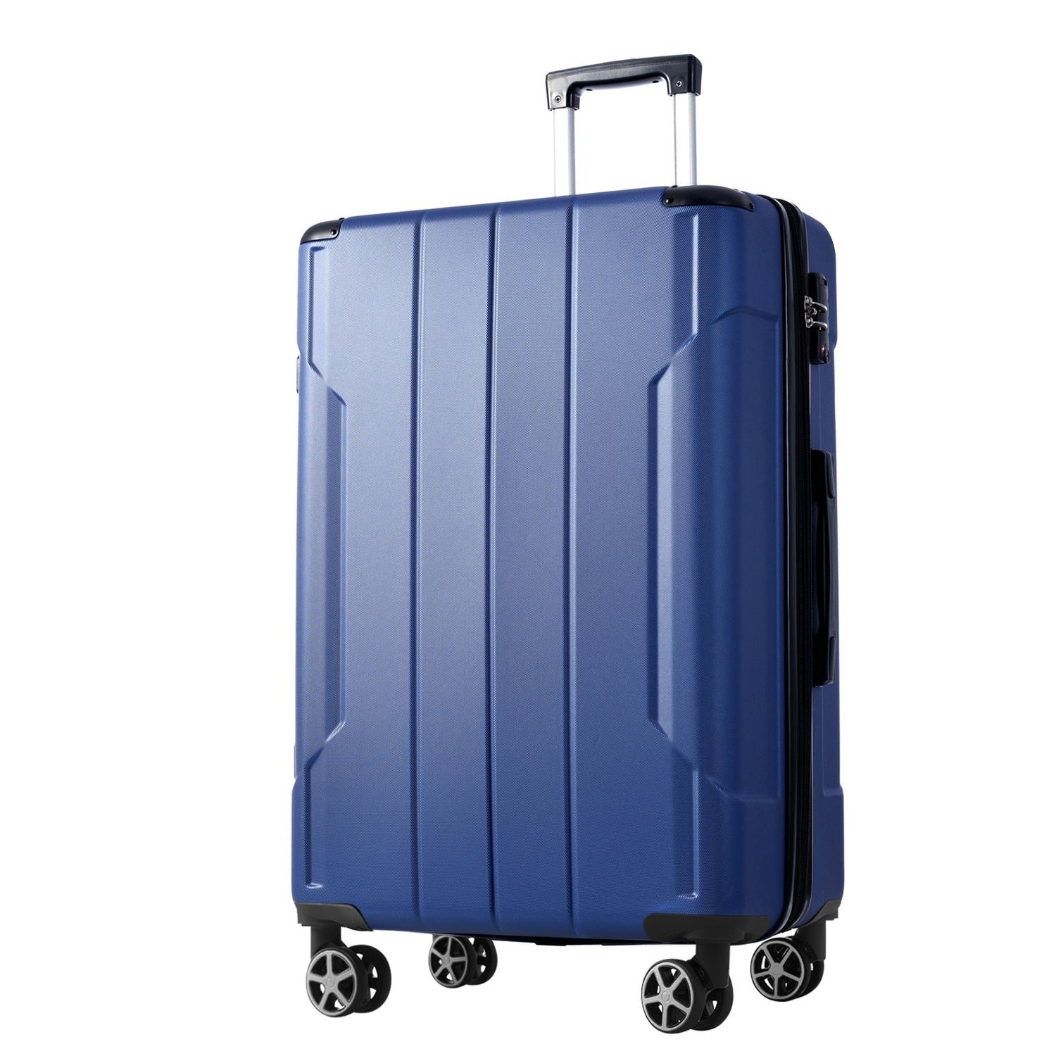 Hardshell Luggage, Lightweight Durable ABS Suitcases with Double Wheels, Expandable 24-inch Checked Luggage 24' (Blue)