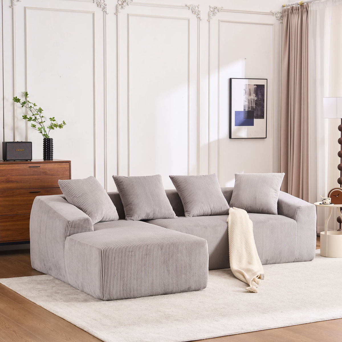 Combined 3 Seater Sofa With 4 Pillows