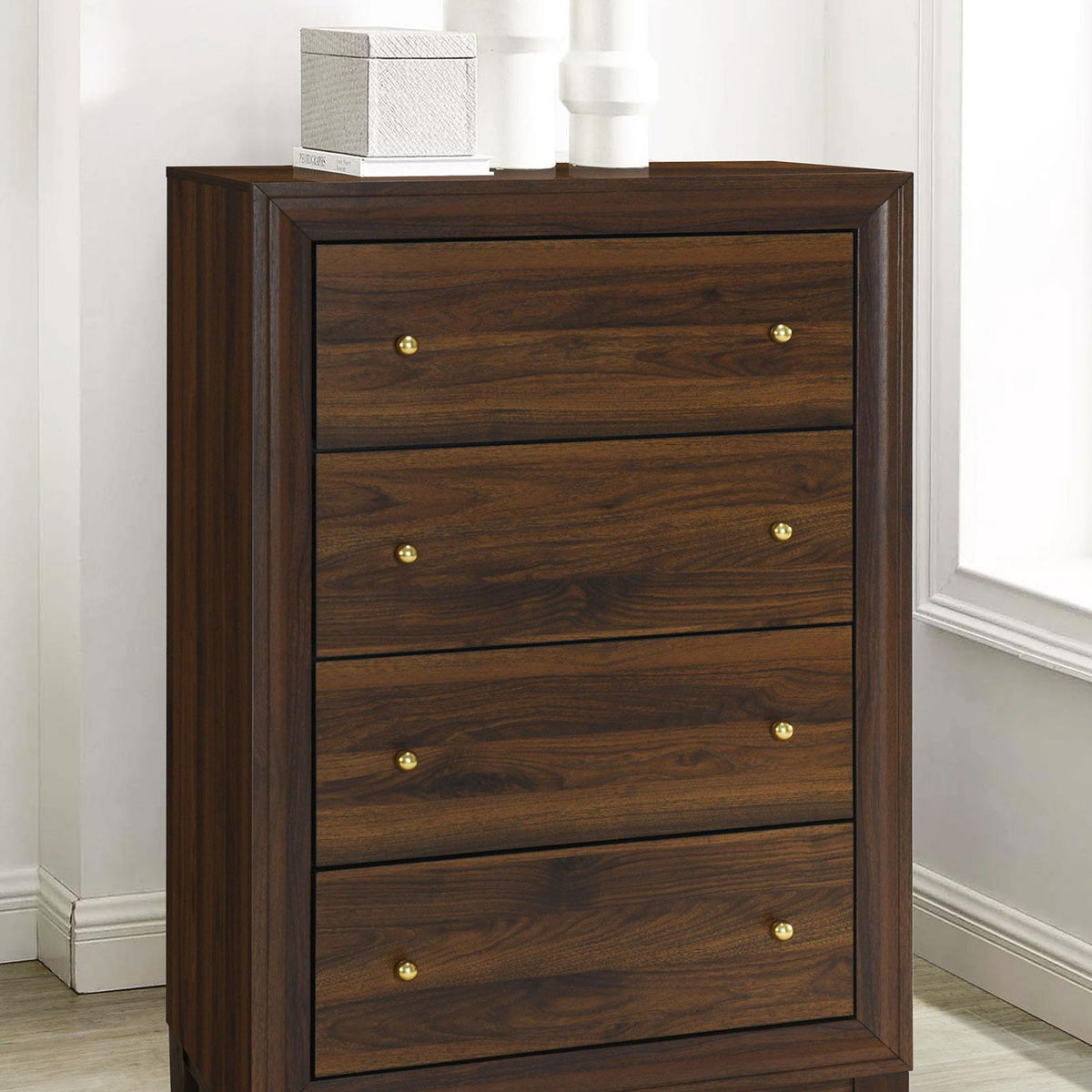 Welsley 4-drawer Chest of Drawers Walnut