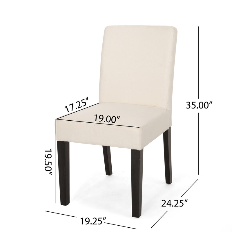 Contemporary Dining Chair With Upholstered Seating And Tapered Legs