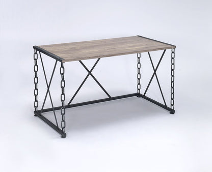 Jodie - Console Table - Rustic Oak / Antique Black