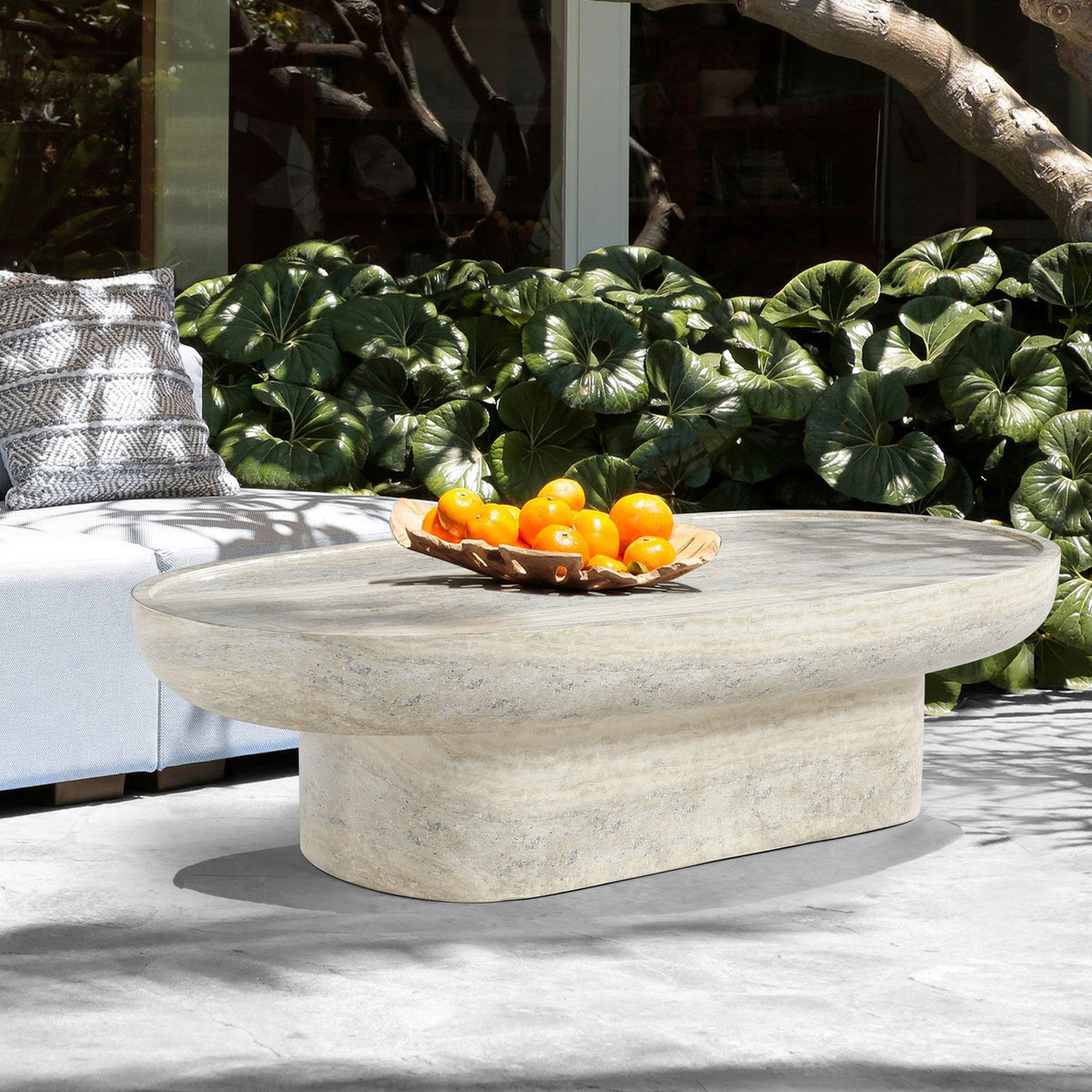 Tivoli - Indoor / Outdoor Coffee Table - Travertine Concrete