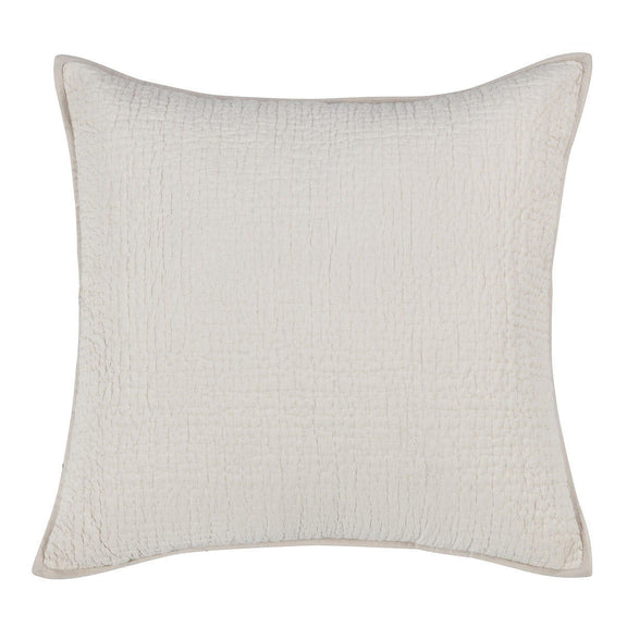 Square textured decorative pillow cover in light color