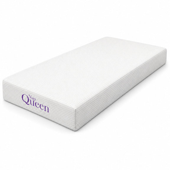 White 8-inch memory foam mattress with silky mesh cover, charcoal-infused