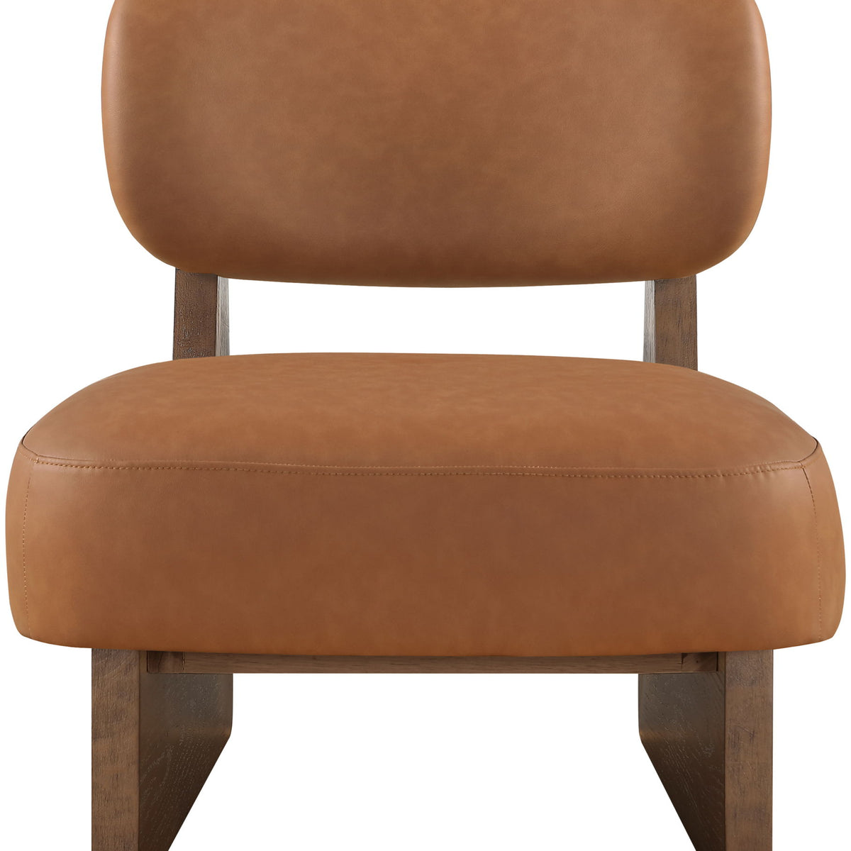 Vetra - Vegan Leather Upholstered Accent Chair With Brown Base