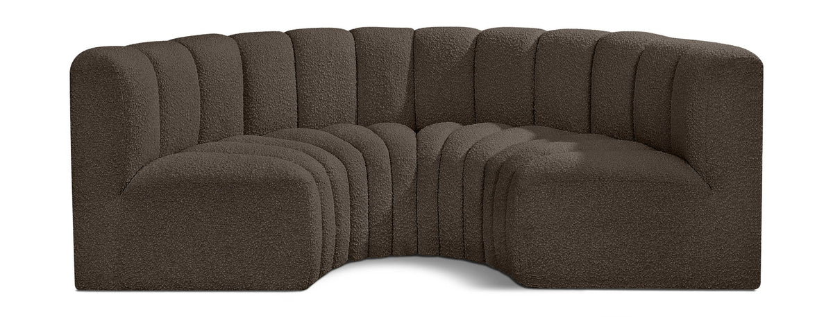 Arc - Boucle Fabric 4 Piece U-Shaped Modular Sofa