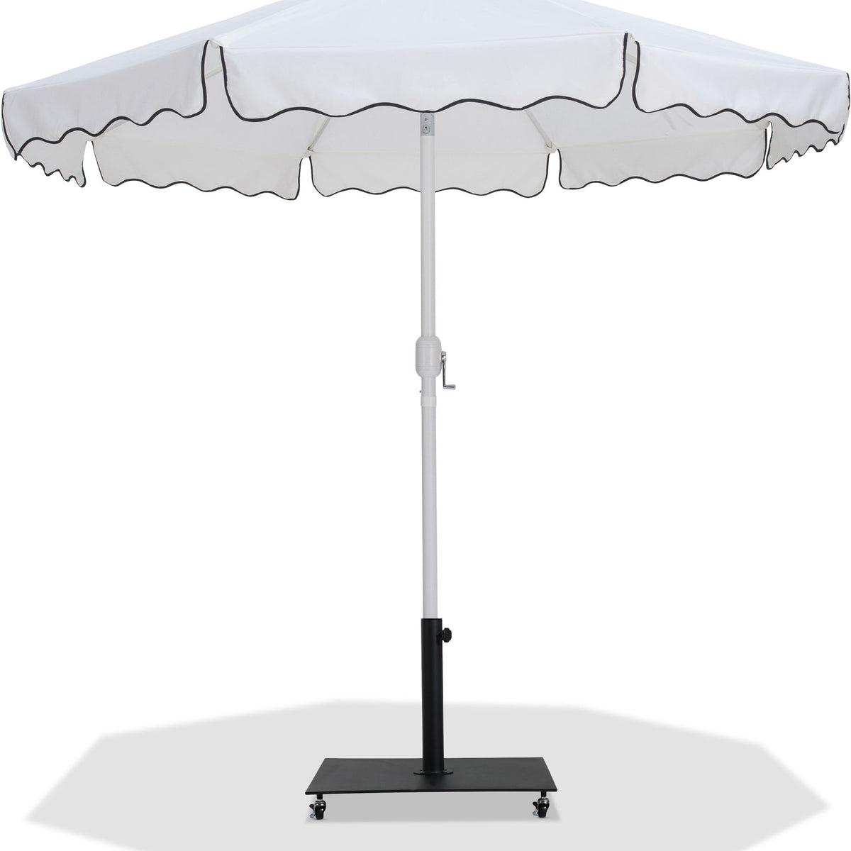 Amalfi - Aluminum Patio Umbrella - Black Base / White Pole
