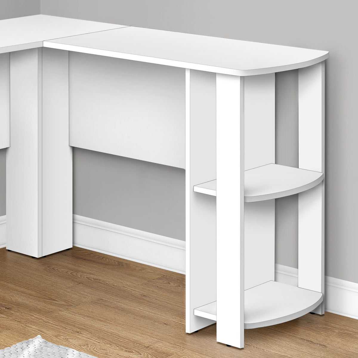 Computer Desk, Home Office, Corner, Storage Shelves, L Shape, Laptop, Contemporary & Modern