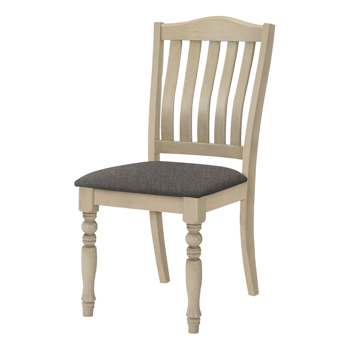 Dining Chair, Upholstered, Side, Transitional (Set of 2) - Gray