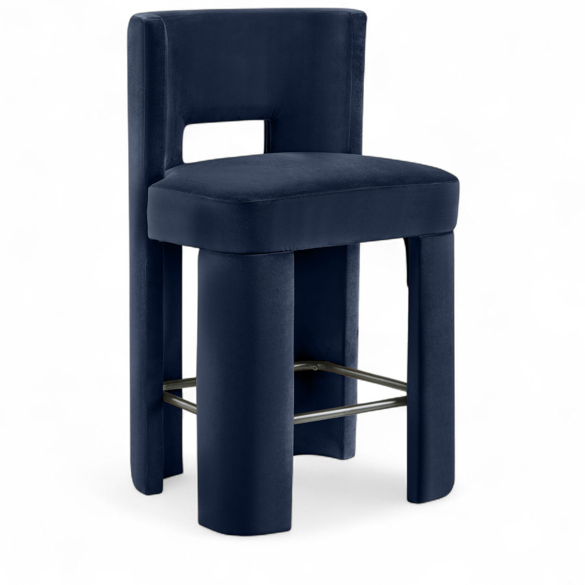 Zuno - Velvet Performance Fabric Upholstered Counter Stool (Set of 2)