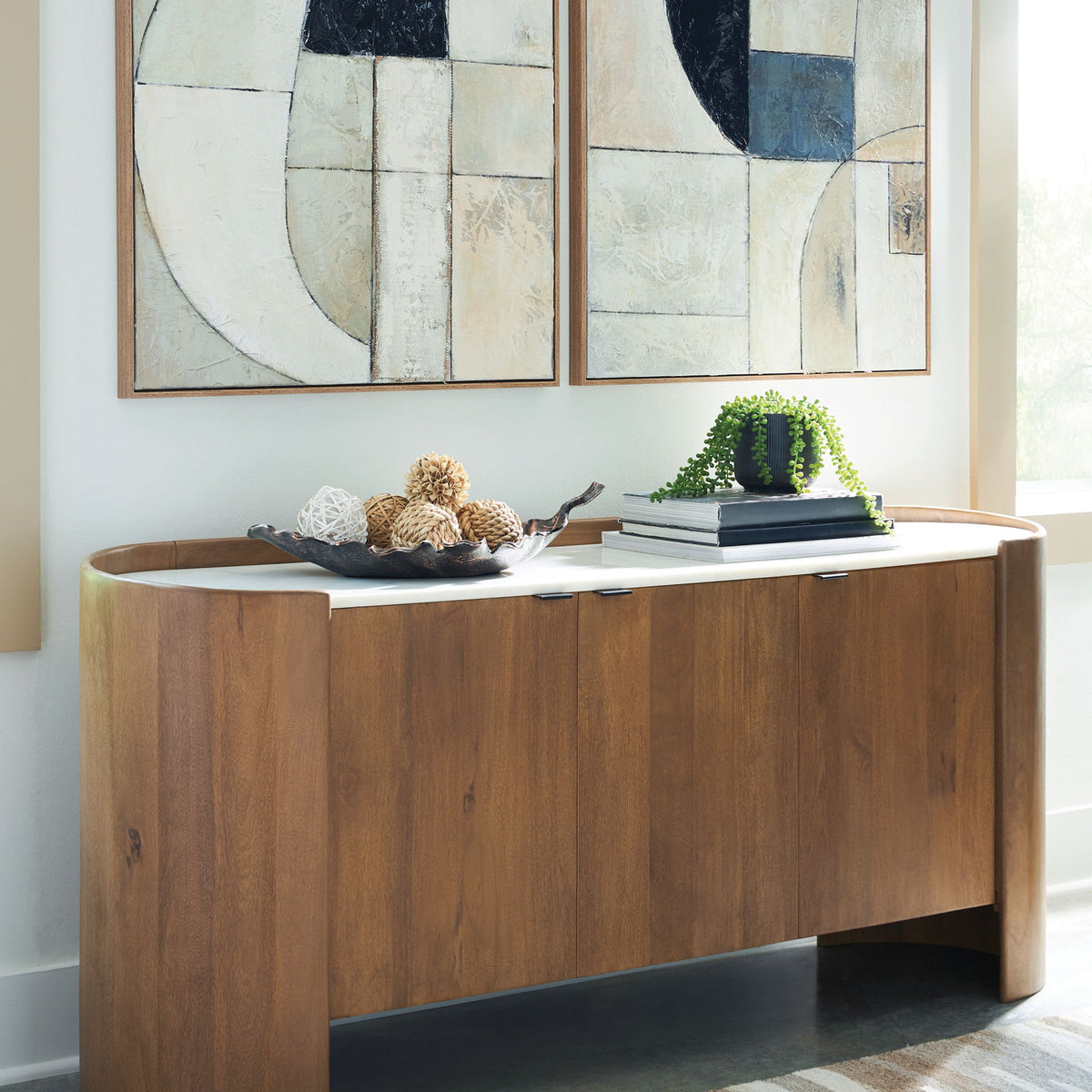 Fitzroy - Accent Cabinet - Brown / White