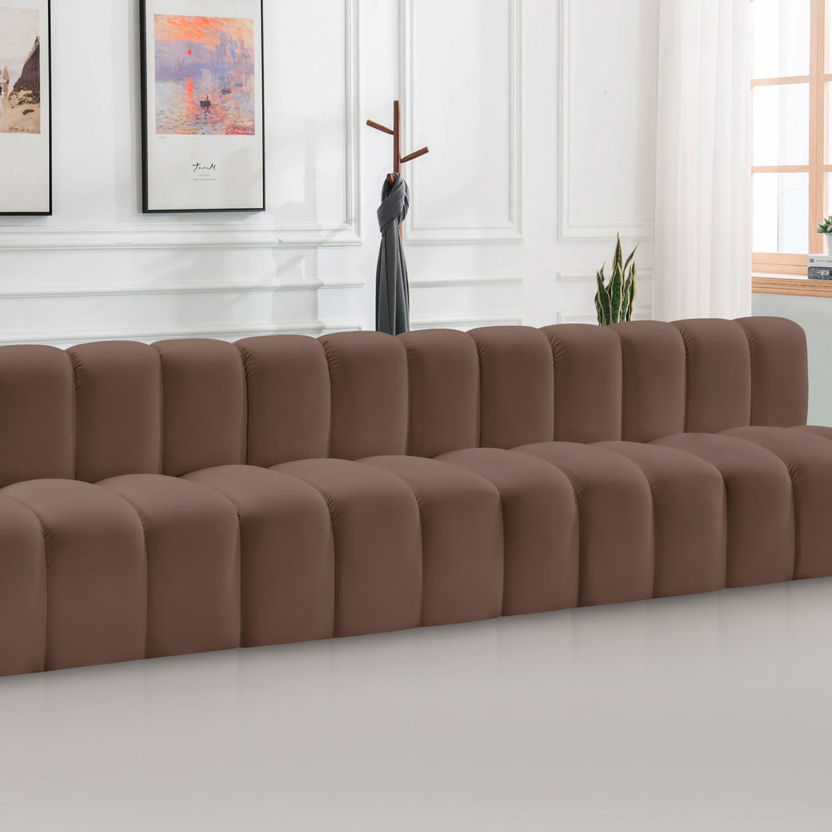 Arc - Faux Leather 4 Seats Modular Sofa