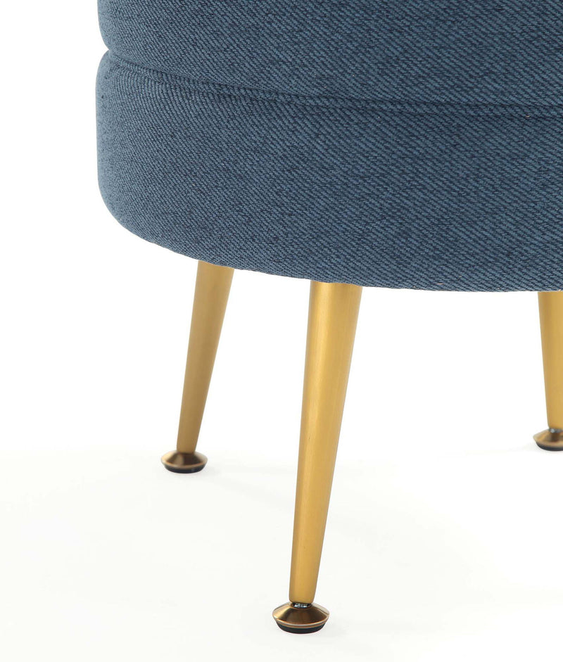 Manhattan Bailey - Accent Ottoman With Gold Chrome Legs