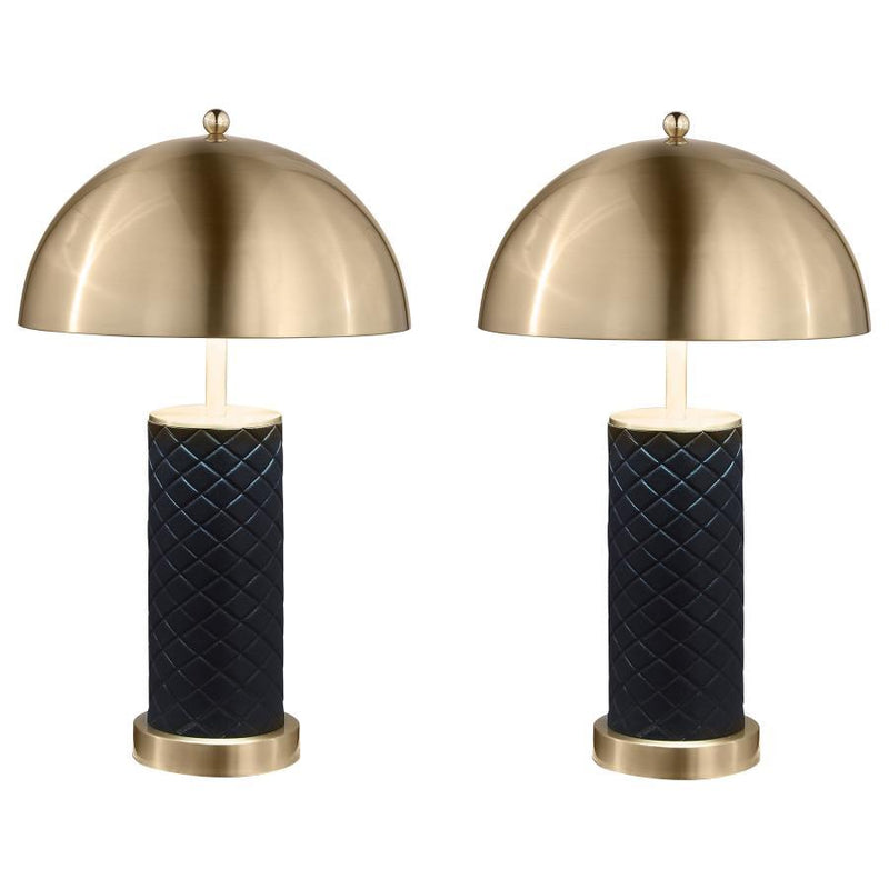 Ferris - Dome Quilted Table Lamp (Set of 2) - Black