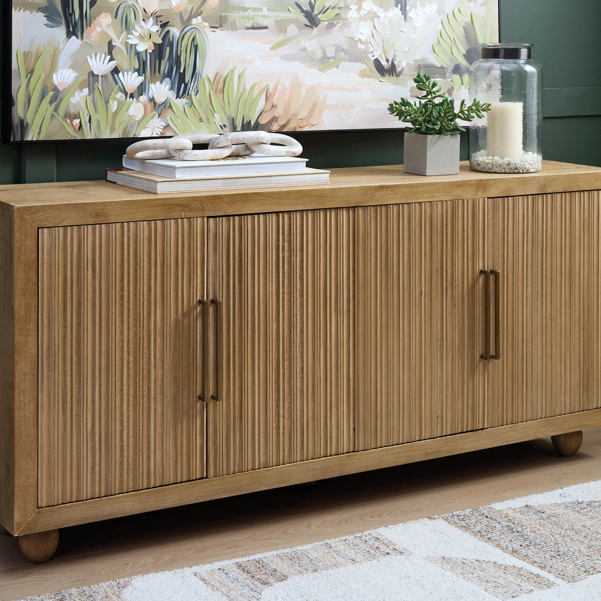Niam - Light Antique Beige - Accent Cabinet