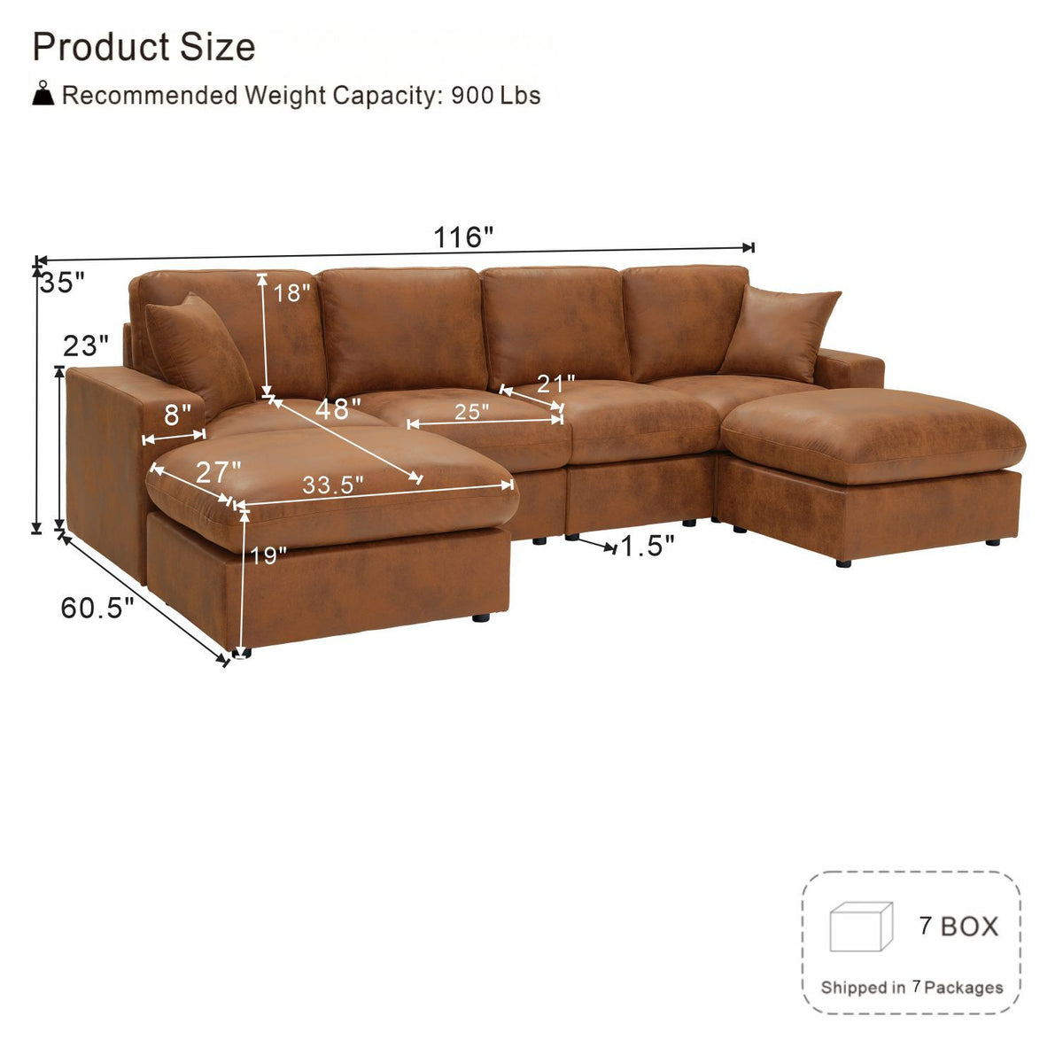 Sectional With 2 Ottomans