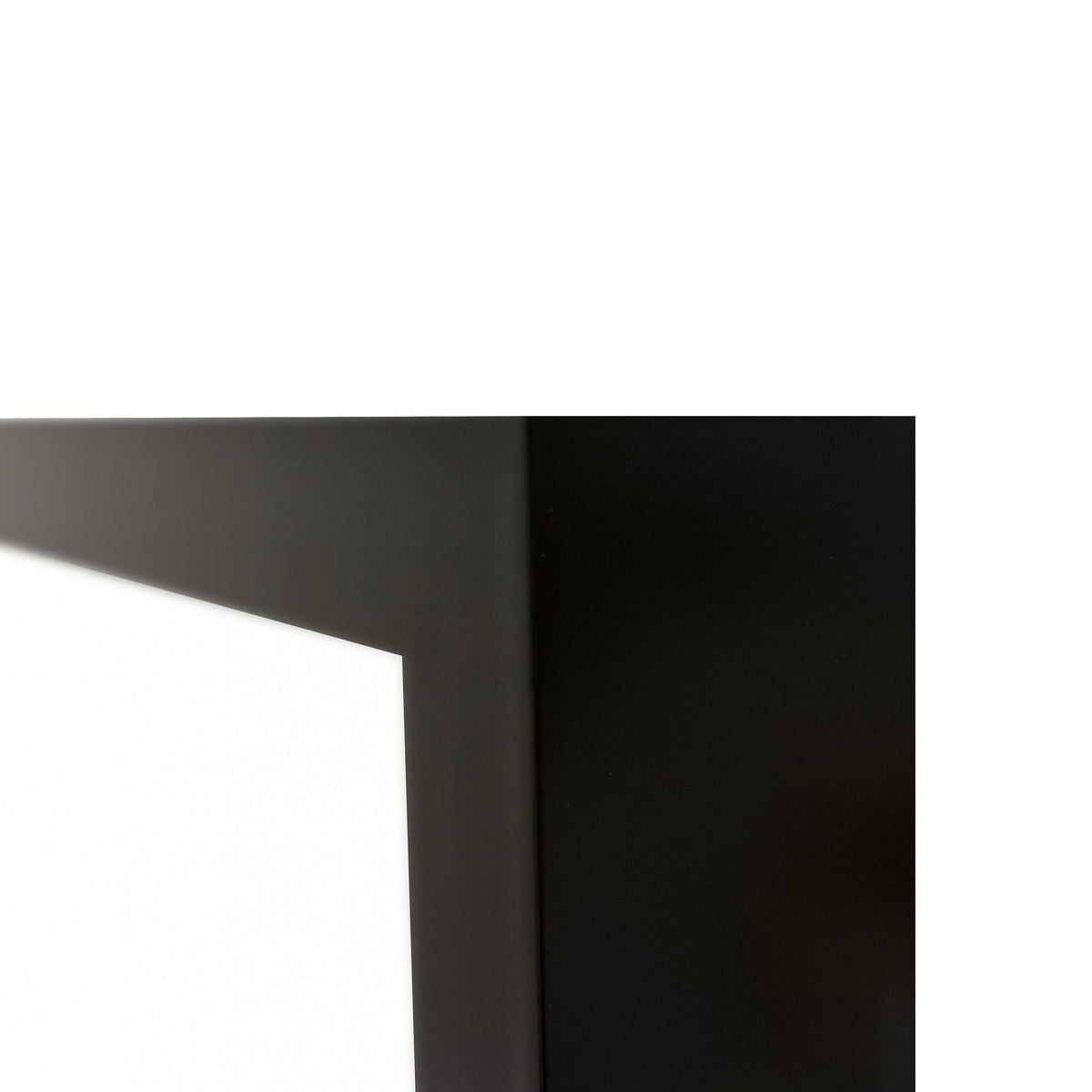 Wall art print corner with dark border and white backing edge