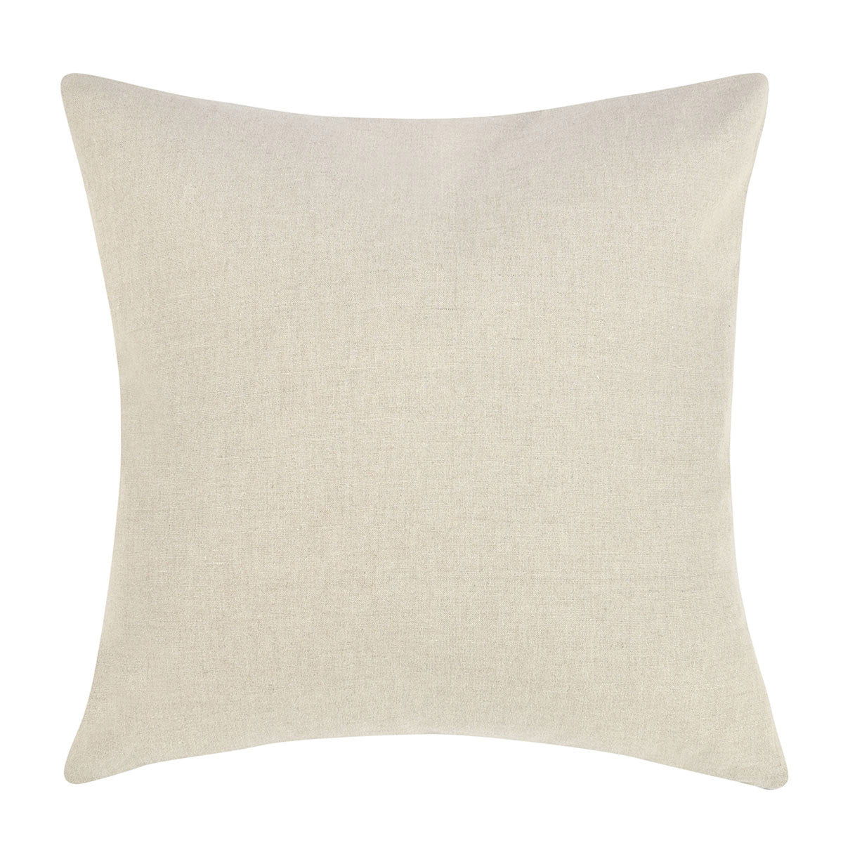 Light beige solid throw pillow back, square shape with stitched border