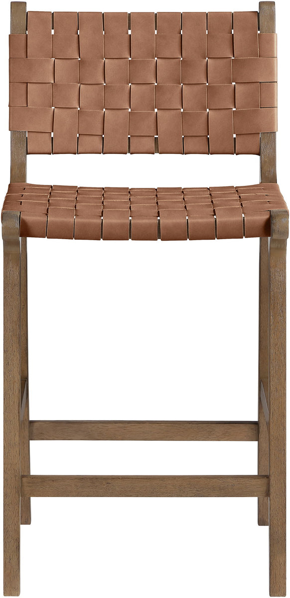 Entwine - Vegan Leather Upholstered Counter Stool - Painted Brown