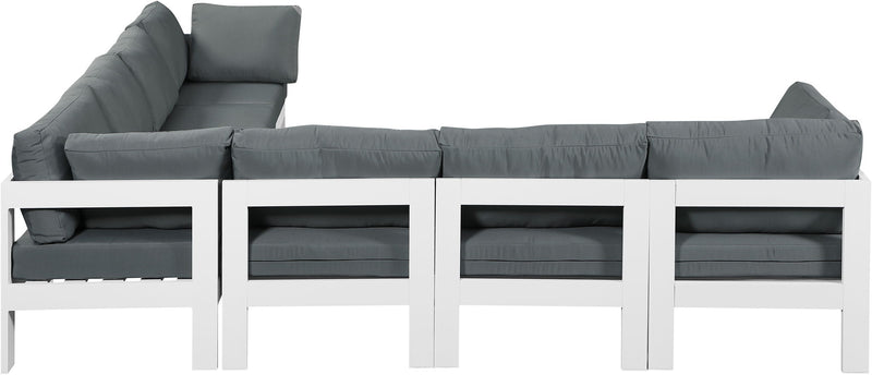 Nizuc - Outdoor Patio 7 Piece Modular Sectional With White Frame