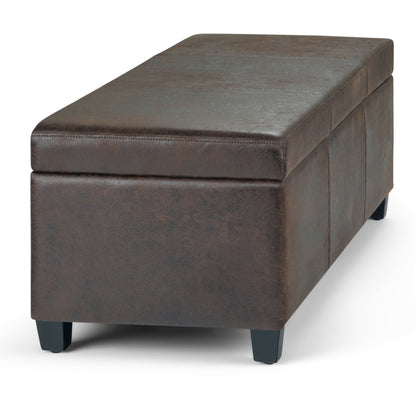 Avalon - Storage Ottoman Bench - Distressed Brown