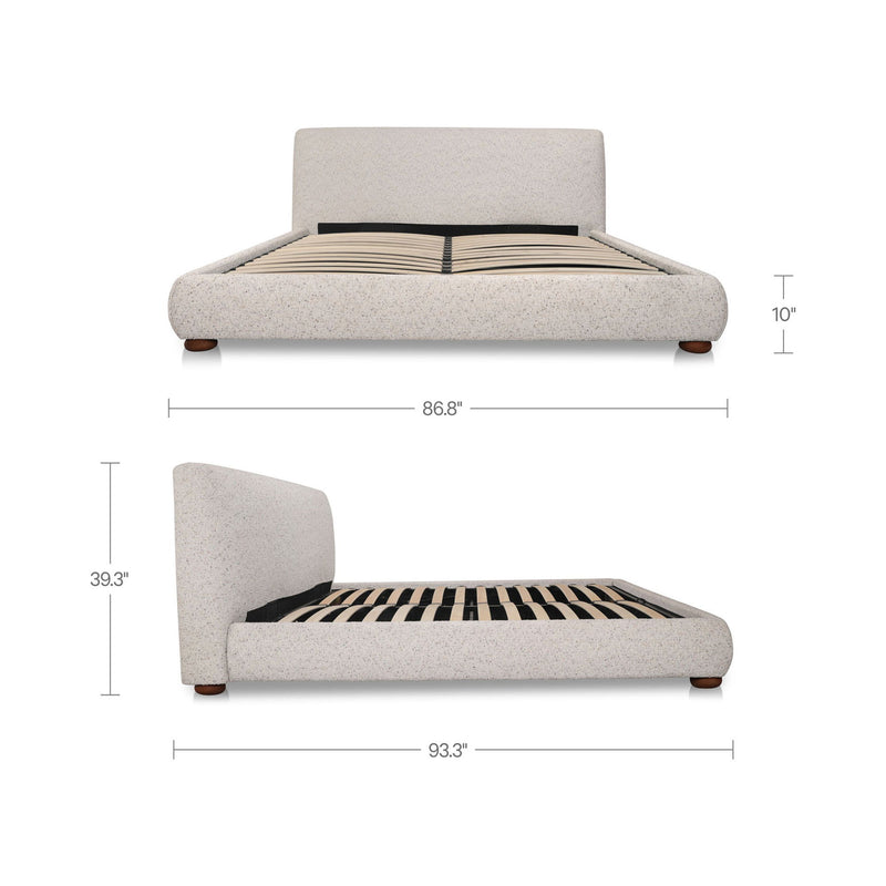 Beau - King Storage Bed - Speckled Light Gray