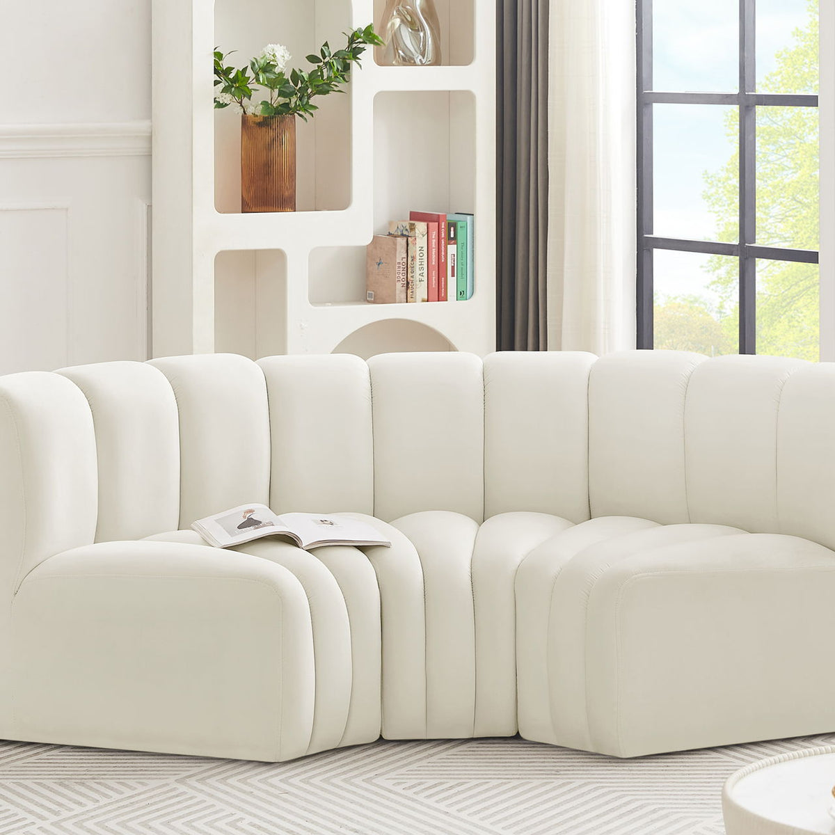 Arc - Velvet 3 Piece Modular U-Shaped Sofa