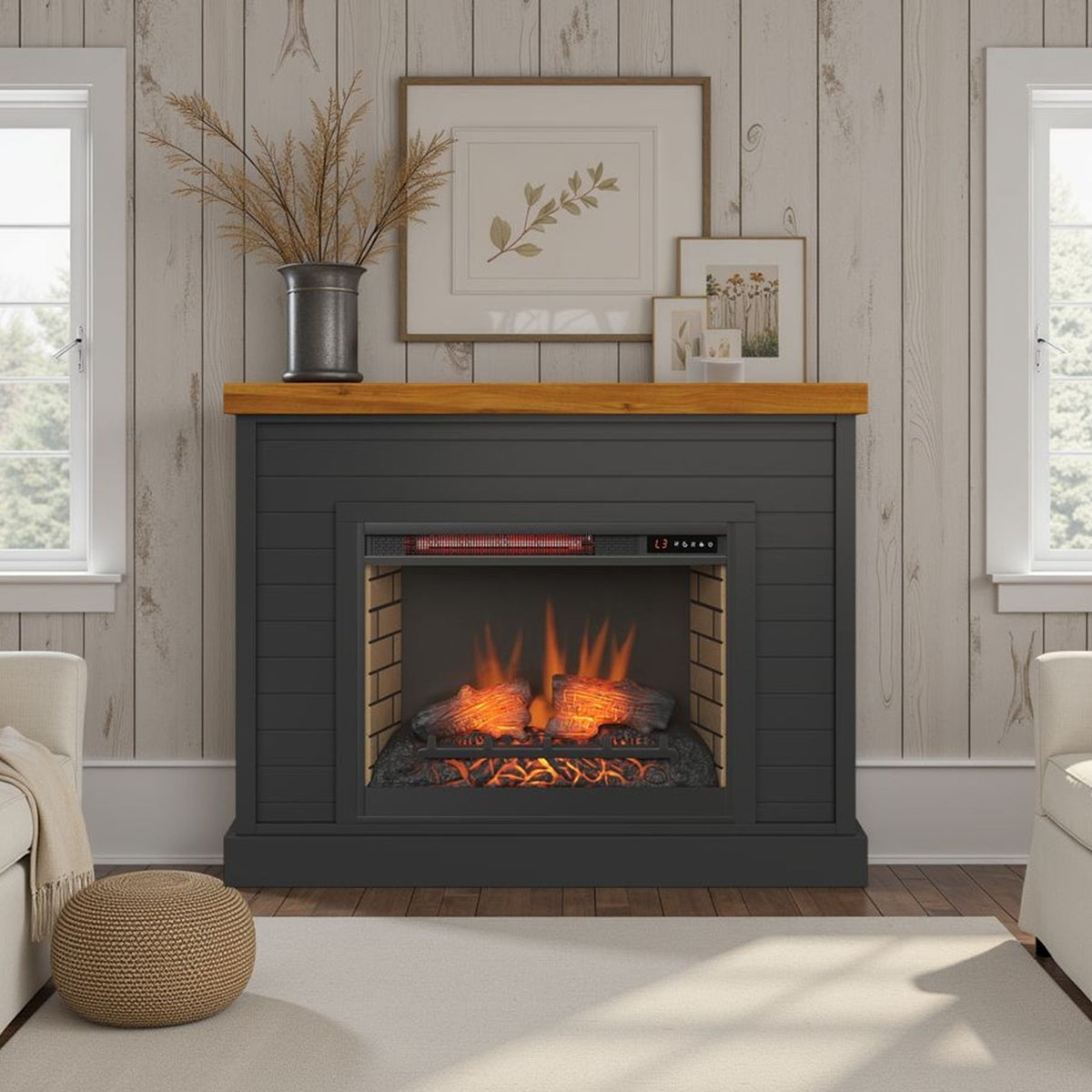 48" Fireplace With Mantel