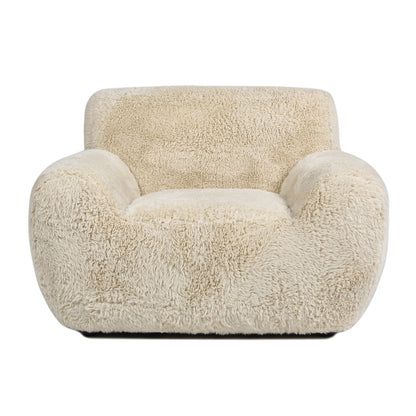 Summit - Faux Sheepskin Overstuffed Arm Chair - Cream Beige