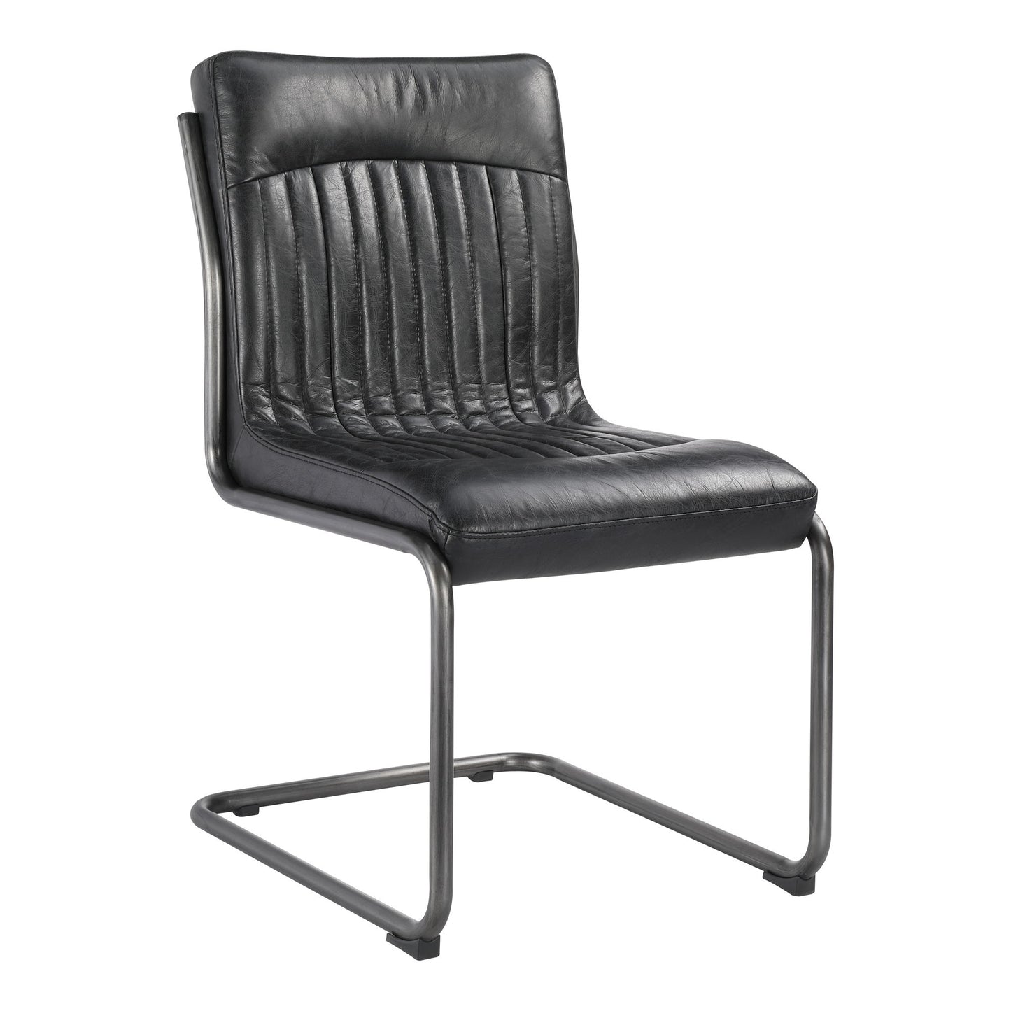 Ansel - Dining Chair Chair Leather (Set of 2) - Onyx Black