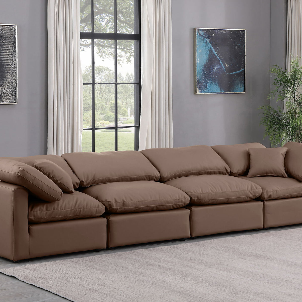 Indulge - Faux Leather 4 Seat Modular Sofa