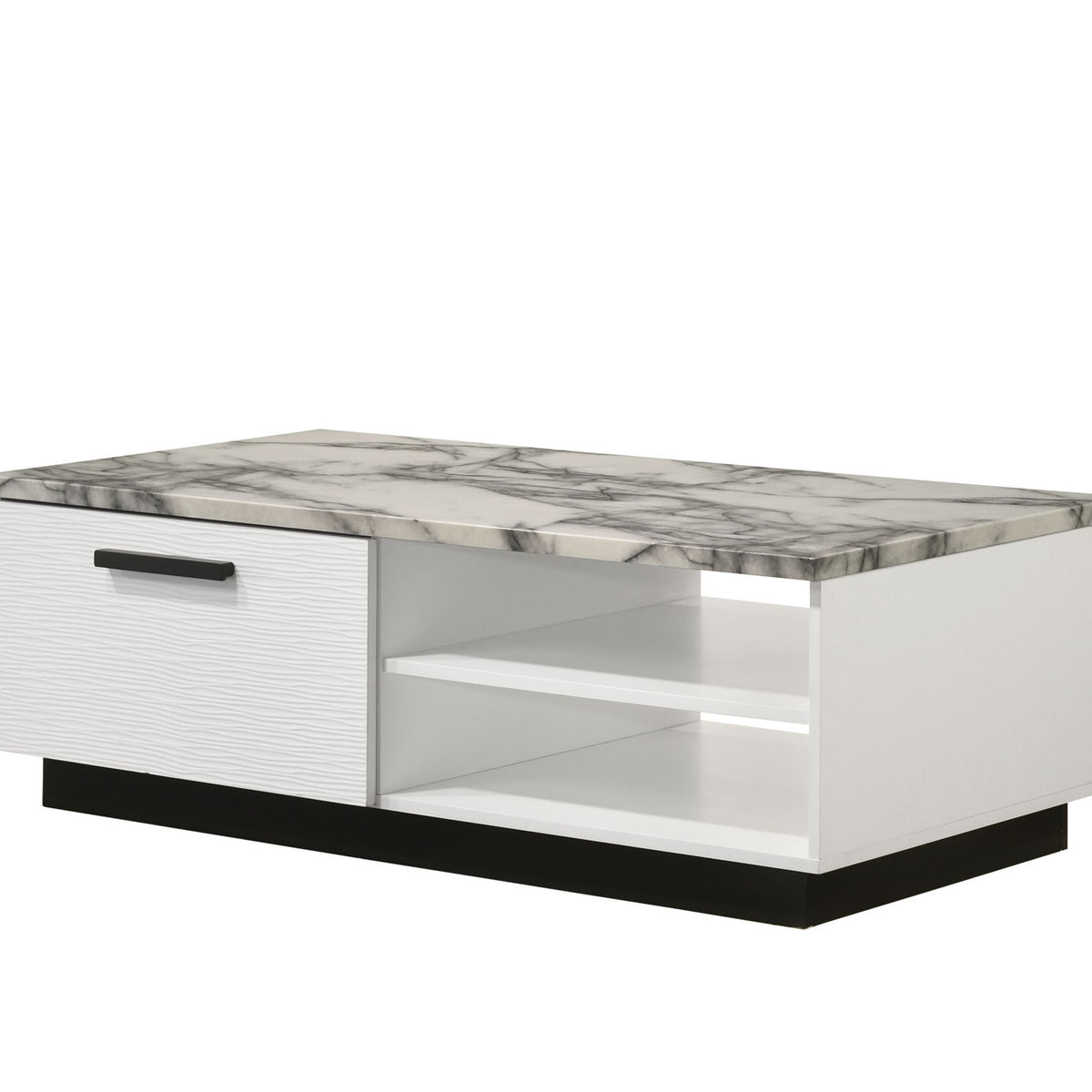 Matilda - Coffee Table With White Faux Marble Top - White