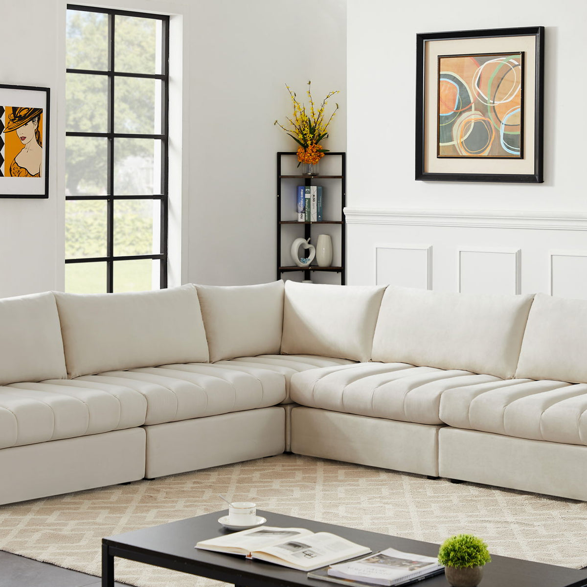 Jacob - Modular Corner Armless Sectional 5 Piece