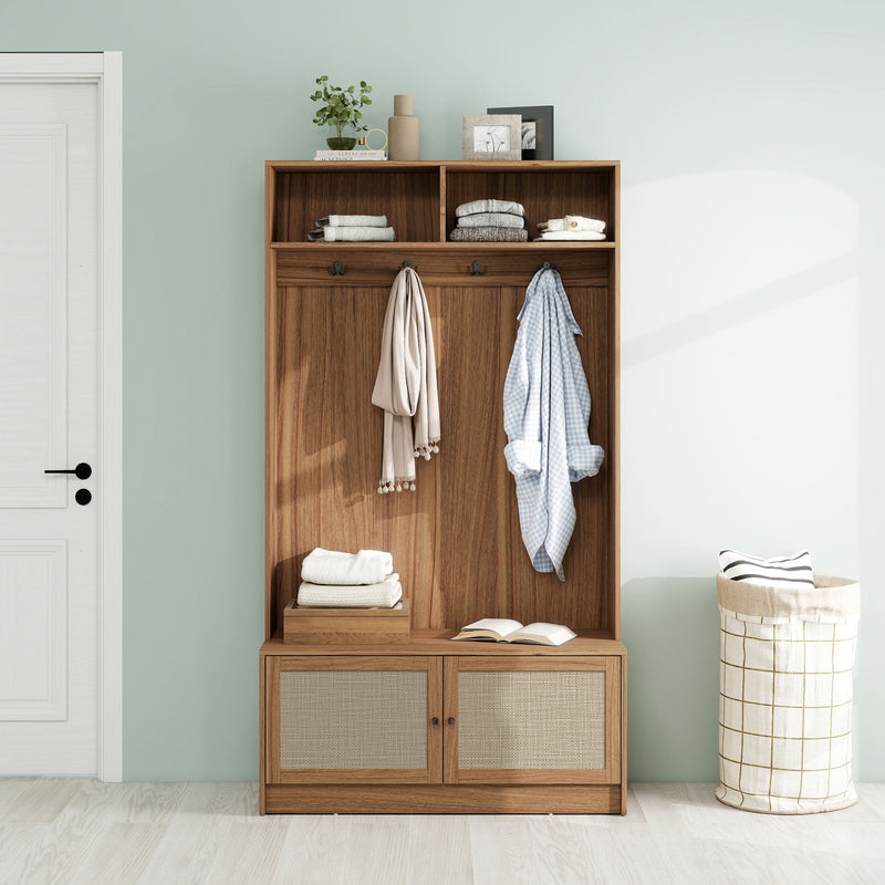 Modern Storage Closet For Bedroom, Entryway, Or Living Room - Walnut
