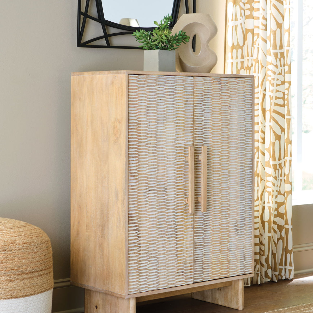 Dallinbury - Accent Cabinet - Natural / White Wash