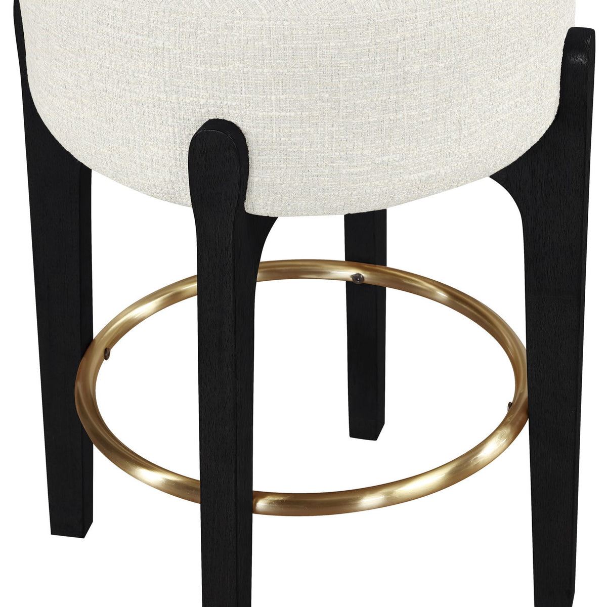 Torino - Backless Counter Stool With Brushed Black Base (Set of 2)
