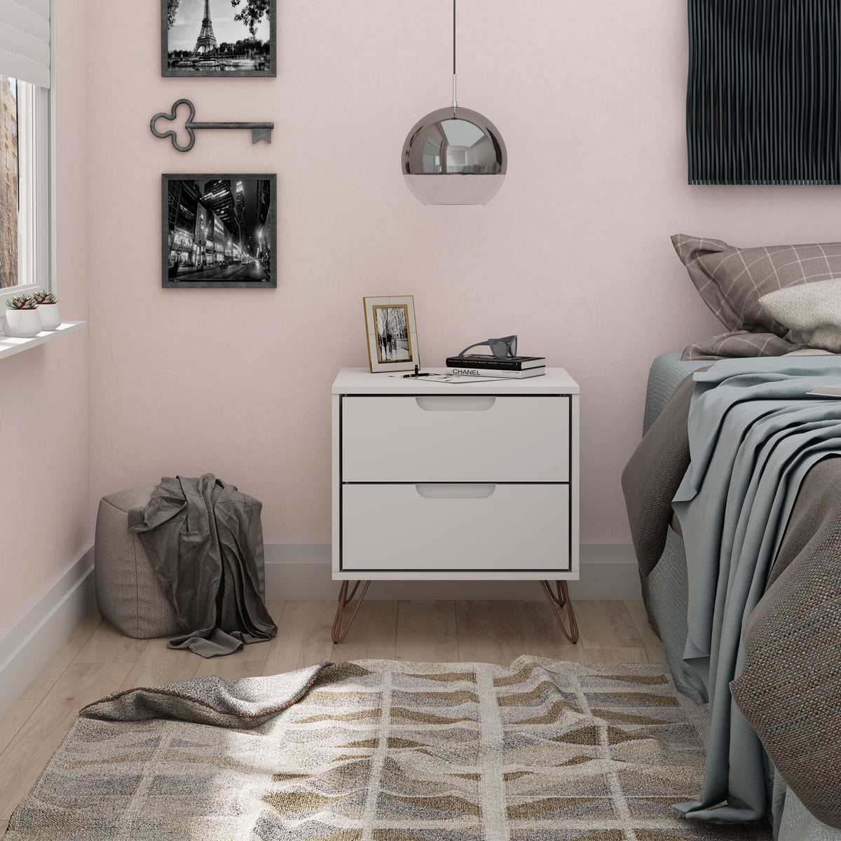 Manhattan Rockefeller - 2-Drawer Nightstand