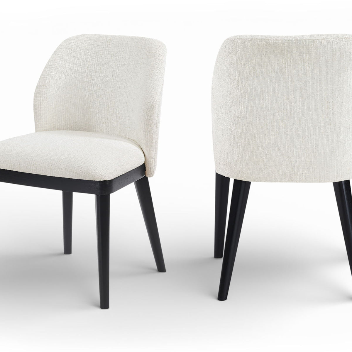 Valeo - Linen Textured Fabric Upholstered Dining Chair (Set of 2) - Painted Black Base