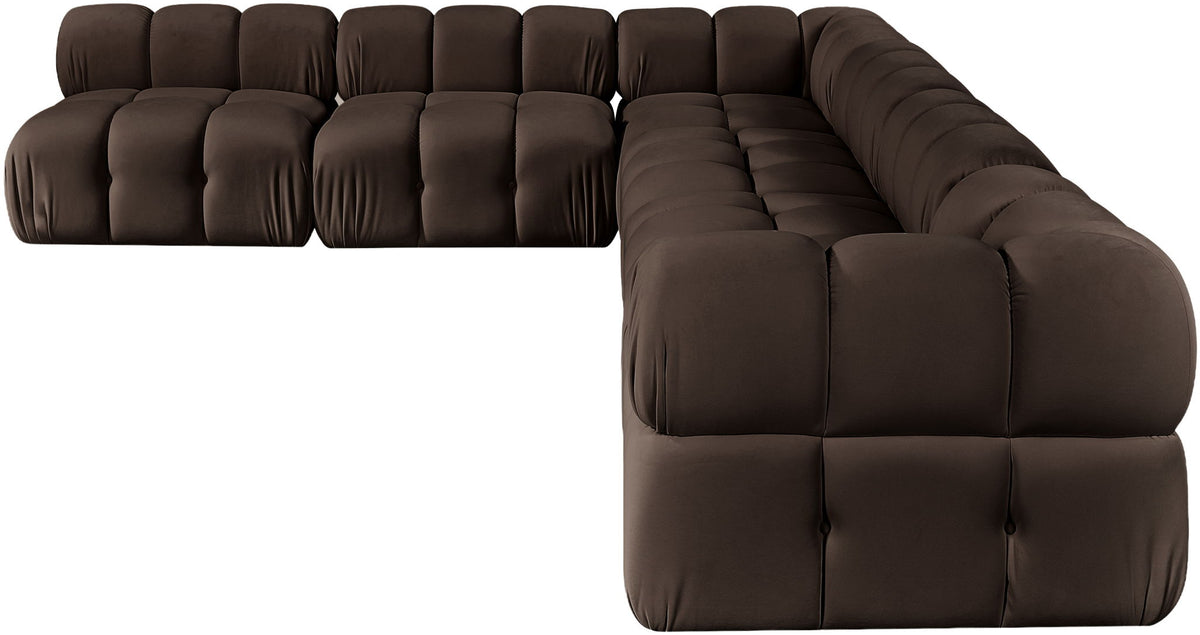 Orin - Velvet 6 Piece Modular L-Shaped Sectional