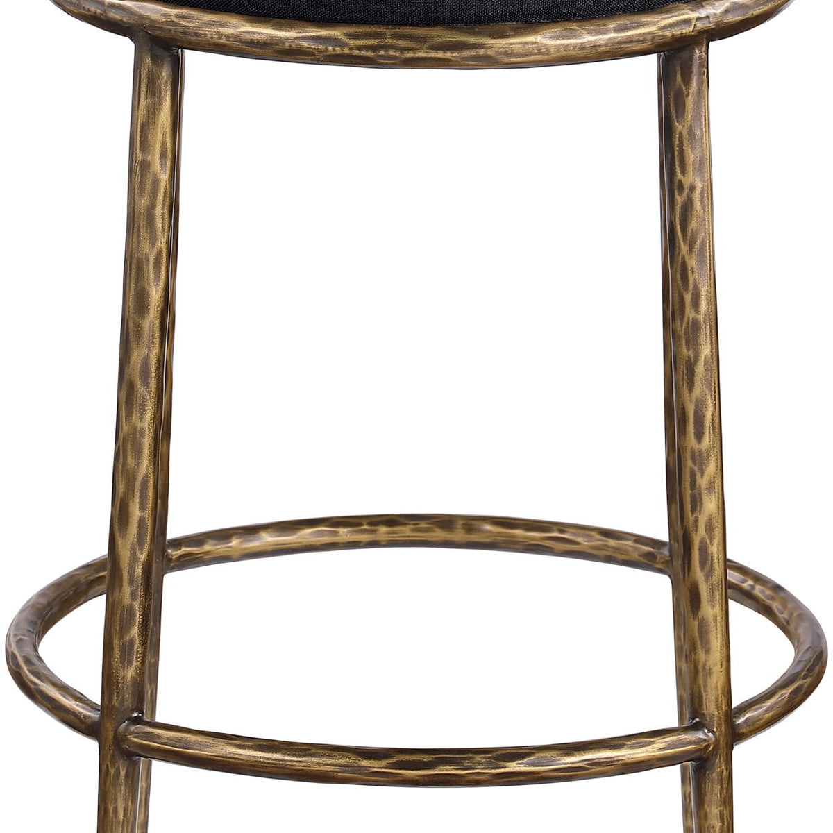 Ferro - Upholstered Backless Counter Stool With Brushed Gold Base