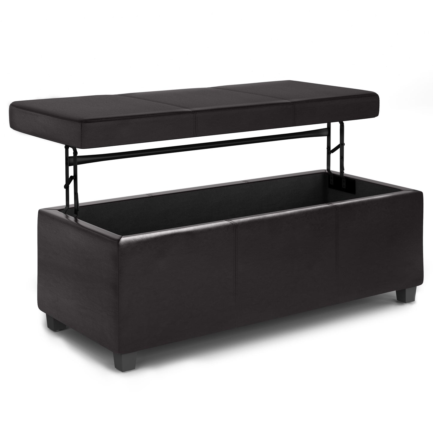 Avalon - Lift Top Rectangular Storage Ottoman - Tanners Brown