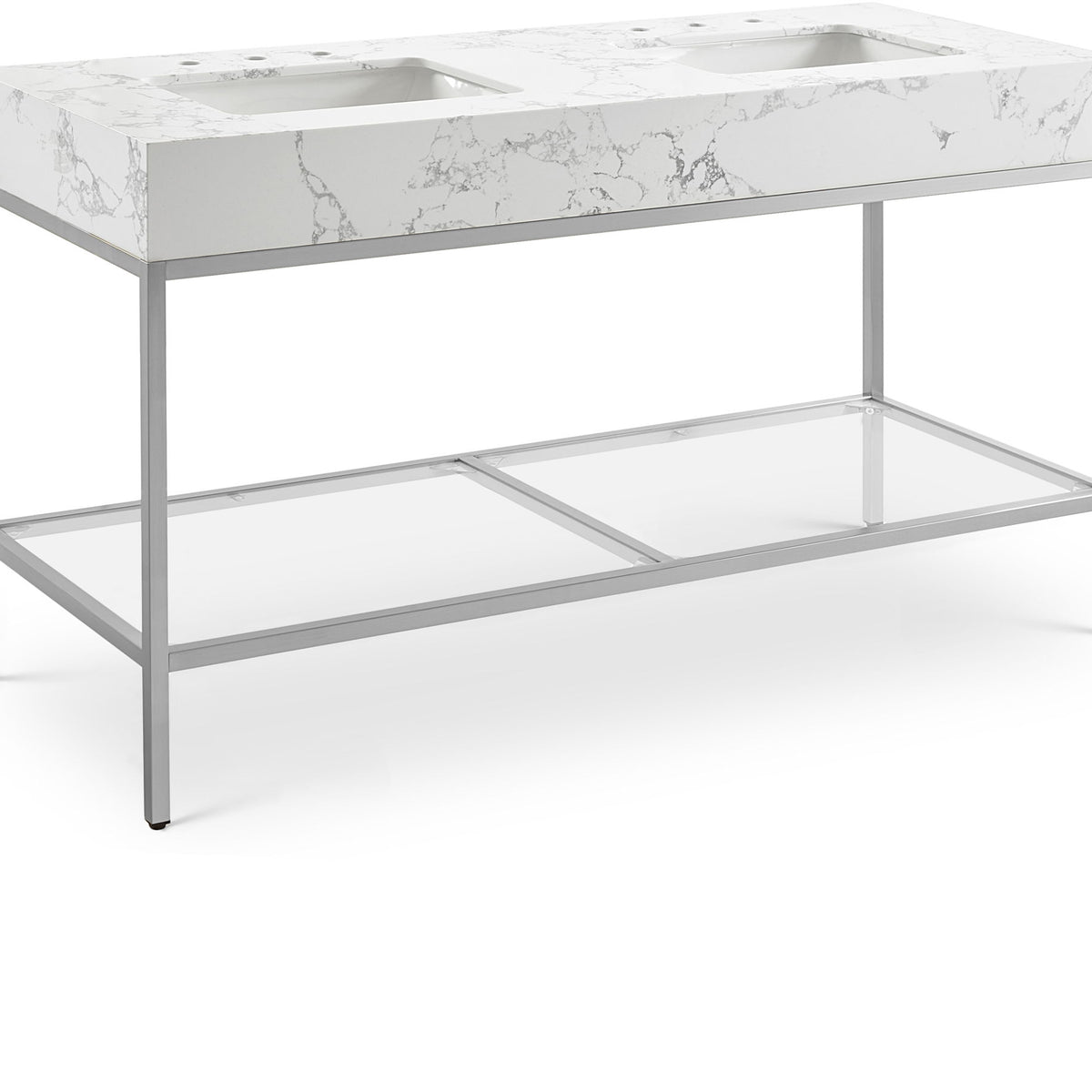 Marmo - Engineered Marble Bathroom Vanity With Chrome Base