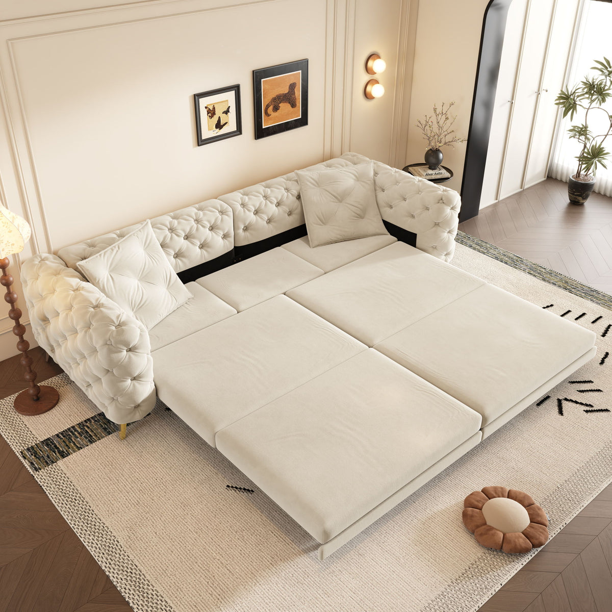 3-In-1 Convertible Sleeper Sofa