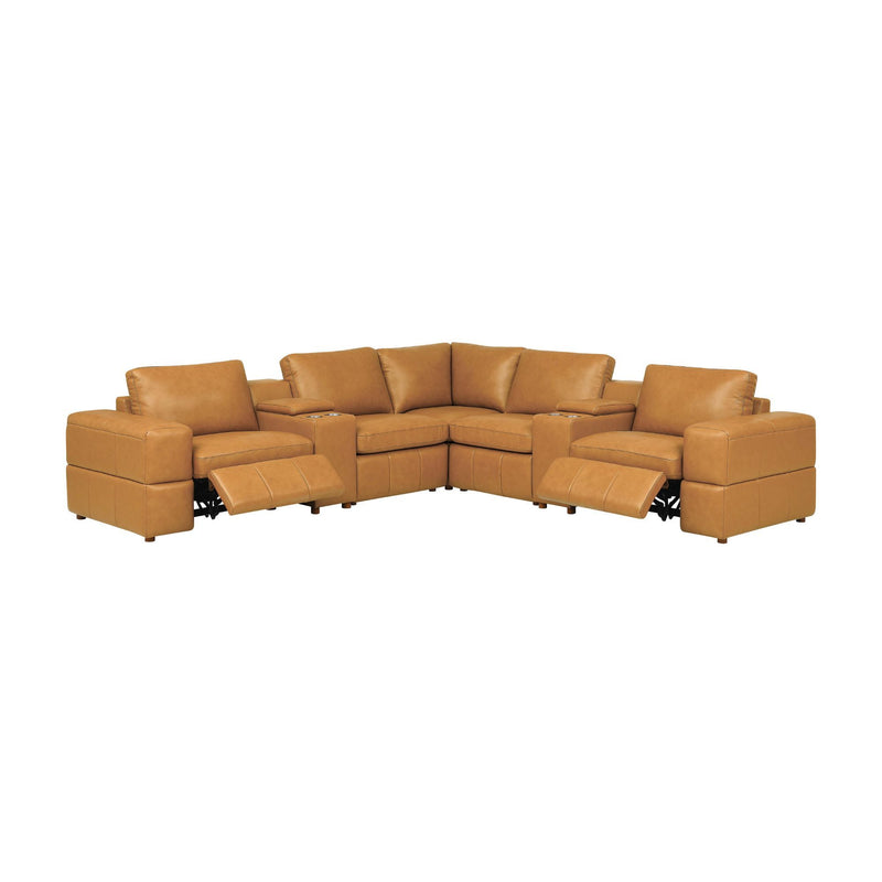 Upholstered Large Arms Sectional With Recliner Seats
