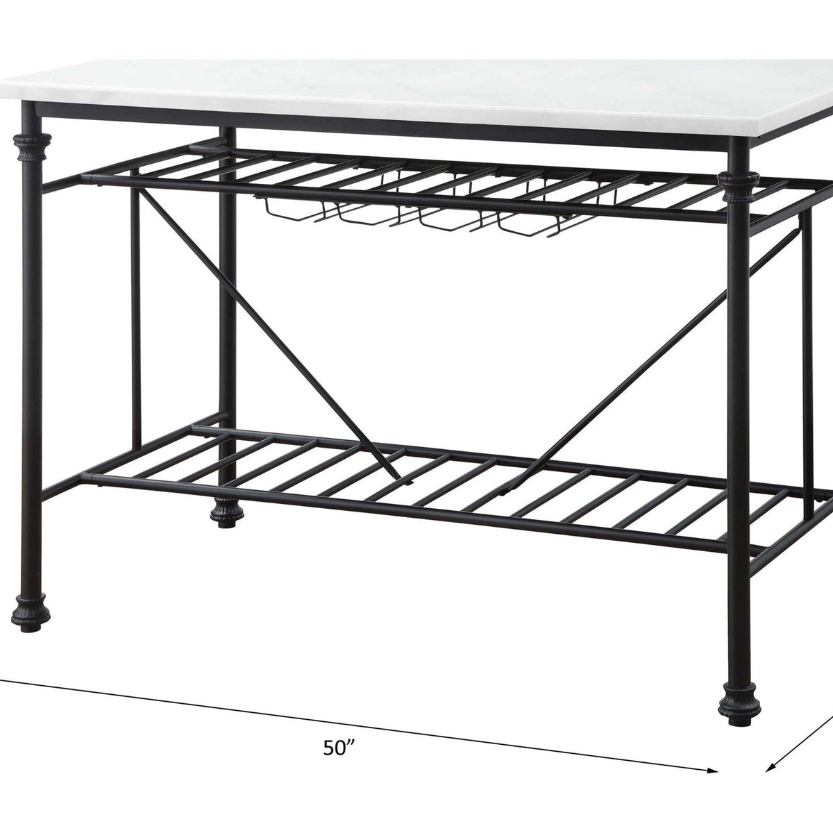 Mera - Marble Top Kitchen Island - Gray / Marble