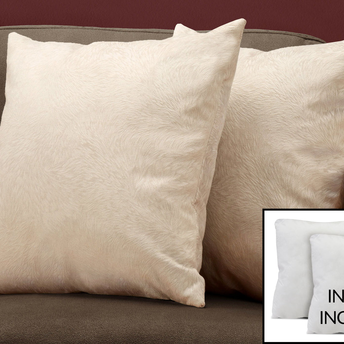 Pillows, Square, Insert Included, Decorative Throw, Hypoallergenic, Modern