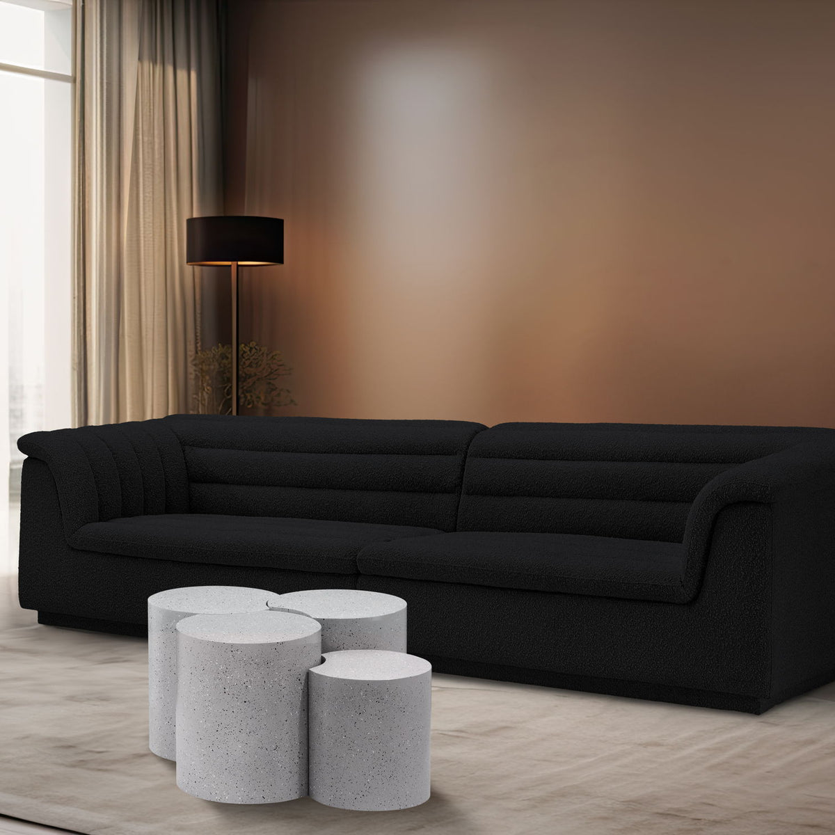 Dimple - 20" 4 Piece Modular Coffee Table - Terazzo Finish