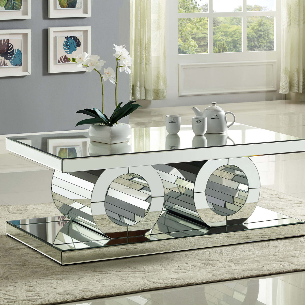 Jocelyn - Coffee Table - Pearl Silver