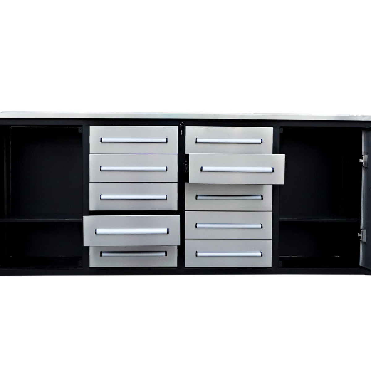Storage Cabinets With Workbench (With 10 Drawers And 2 Cabinets)