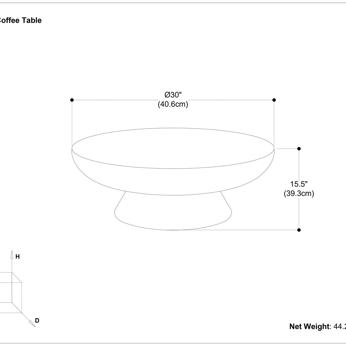 Charmaine - Cast Aluminum Coffee Table - Black